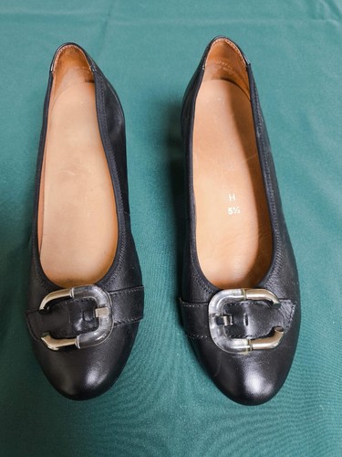 Gabor black leather - leather, court