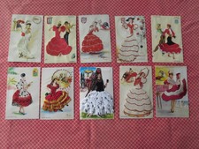 10 Vintage Spanish embroidered