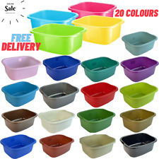 11 Litr Rectangular Washing Up Bowl Plastic Kitchen Basin Sink Dish Cutlery Tidy