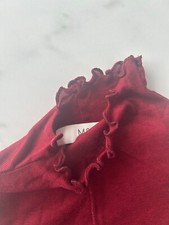 Ladies Marks Lyocell Wool Top Funnel Neck Red Grey Leopard Long Sleeve Jumper