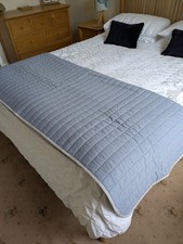 Next Reversible Blue/Grey Quilted Bed Throw 150 X 200cm