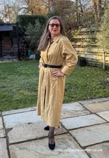 Gold Rubber Mackintosh Raincoat Rainwear , Roomy size large 53” long