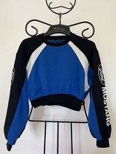 Blue and Black Zara Cropped