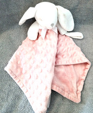 Janico Pink & White Bunny Rabbit Baby Comforter Comfort Blanket Soft Toy