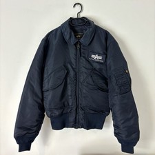 Alpha industries CWU-45/P Bomber Flight Flying Pilot Jacket Blue Size Mens Small
