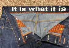 GIO GOI Blue Jeans Mens Denim Relaxed Straight Leg  W34 L31 It is what it is