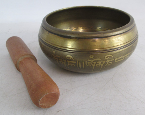 Brass tibetan singing bowl - brass,