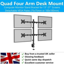 Quad Monitor Stand 4 Arm Desk