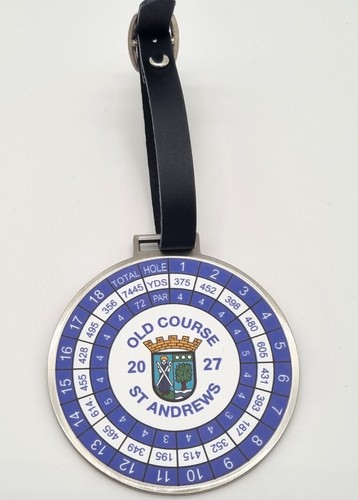 Metal golf bag tag with - metal, old