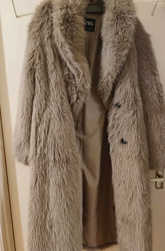 Zara women long faux - long,