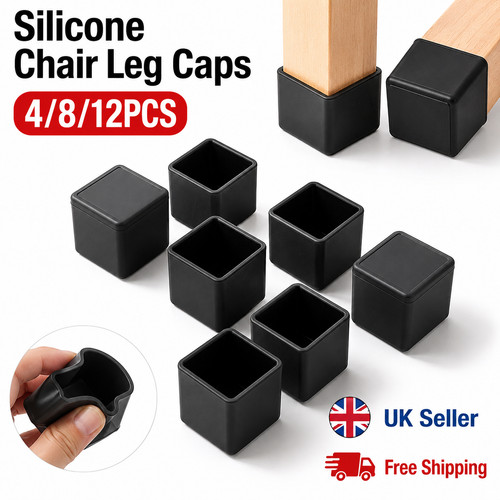 Square silicone chair leg caps - chair,
