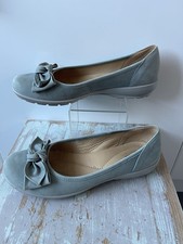Hotter Jewel Slip On Suede Shoes Womens UK 6 Duck Egg Blue Comfort Concept