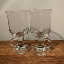 2 Irish Coffee/ Mulled Wine Glasses 14cm Tall. 