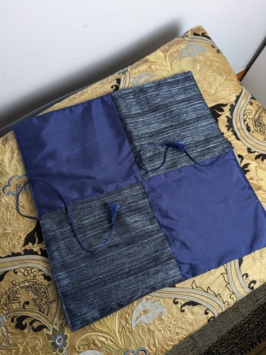 Thai silk check - , navy