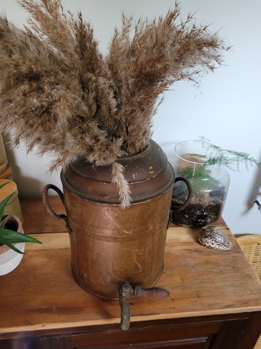 Antique copper lined water urn - antique,