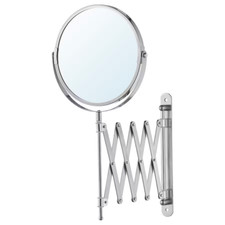 IKEA Extendable Wall Mirror Stainless Steel Magnifying Shaving Round Mirror