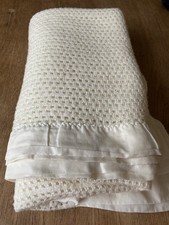 Early’s of Witney Cellular Blanket honeycomb Made In England Pure Wool 110”x85”