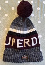 Superdry Grey Double Cuff Pom