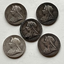 5 X Silver Queen Victoria