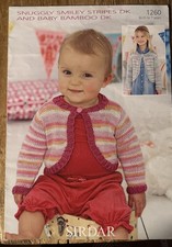 Sirdar Snuggly Smiley Stripes DK Pattern 1260 Girl’s Cardigans Size birth -7yr