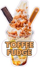 Ice cream van sticker Toffee Fudge Whippy Flake sundae trailer shop cafe decals