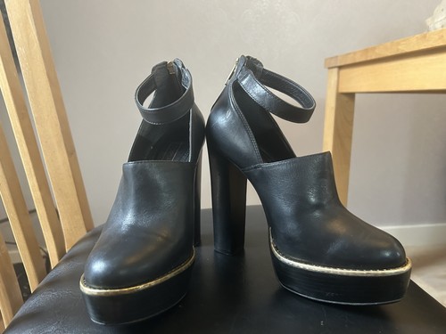 Topshop black leather high - topshop,