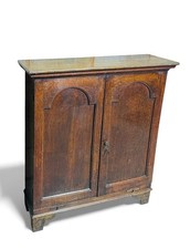 ANTIQUE OAK BOOKCASE WALL