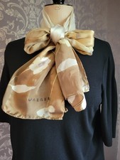 Jaeger Vintage Silk Scarf. Excellent Condition. Gold/Cream. Floral Design