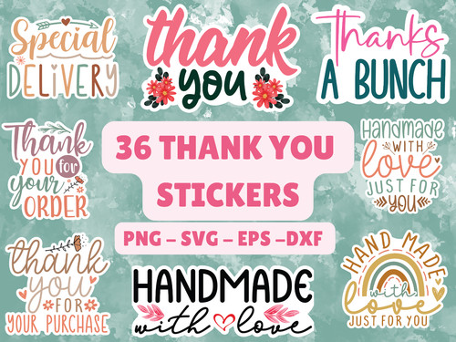 Thank you stickers - stickers, svg