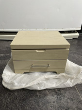 Wooden White Small Jewellery Box With Mirror And Drawer (Mirror is not attached)