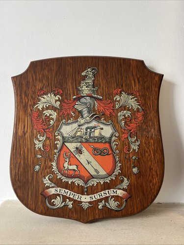 Vintage heraldry wooden shield - heraldry,