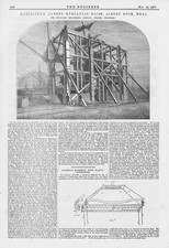HULL Yorkshire Hydraulic Hoist at Albert Dock Antique Engineering Print 1877