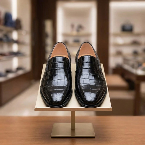 Men handmade moccasin black - men,