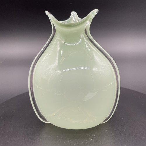 Murano green opaline glass art - green,