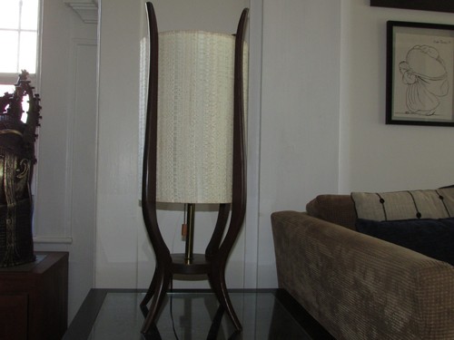 Vintage mcm teak lamp - mcm, 30