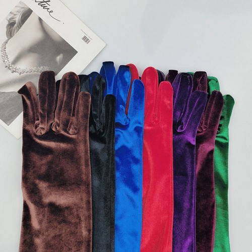 Retro long mitten - mitten, golden