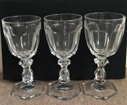Three victorian cut - glass, wine