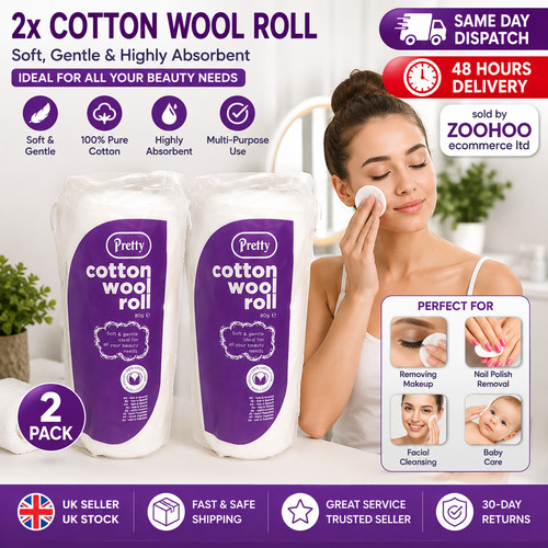 Pretty cotton wool roll 80g - 2x,