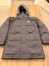 Mens The North Face McMurdo Fur Hood Parka, Down Jacket, Grey, Dryvent, Medium