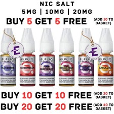Elf-Liq Bar Nic Salts e liquid 5/10/20 mg 10ml Elfliq ecig Vape Juice 50/50 FREE