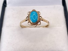 9ct Gold Hallmarked Turquoise