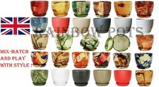 CERAMIC PLANT POTS WITH SAUCER LARGE AND SMALL- 41 COLOURS, FLOWER POTS BONSAI