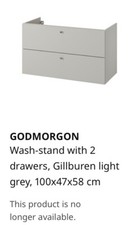 GODMORGON Wash-stand with 2 drawers, Gillburen light grey, 100x47x58 cm