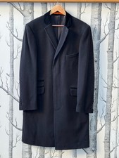 men's fully lined Ben Sherman black wool cashmere overcoat M 40-42 chest BNWOT