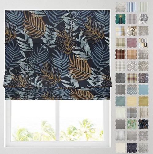 Patterned roman blinds fully - patterned,