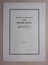 ROVER BRM orig 1965 UK Mkt