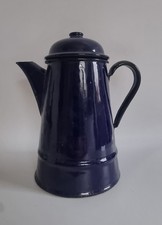 Vintage Enamel Coffee Pot Cobalt Blue.