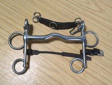 5" Eldonian Port Mouth Rugby Pelham Bit, Curb Chain, Lip Strap *Free Postage*