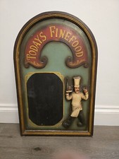 Very Rare,Vintage Kitchen /Pub,Chefs chalk board "Todays Fine Food" Wall hanged.