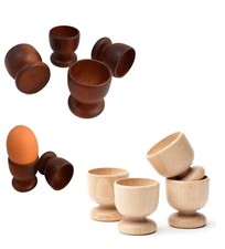 Wooden Egg Cups Beech Wood Set of 1-20 Brown or Natural Finish